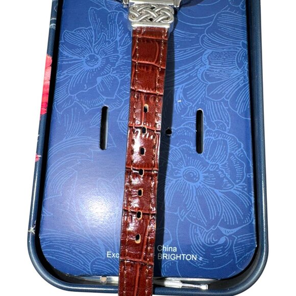 Brighton Interlok Reversible Apple Watch Band – Silver & Leather - Picture 5 of 11